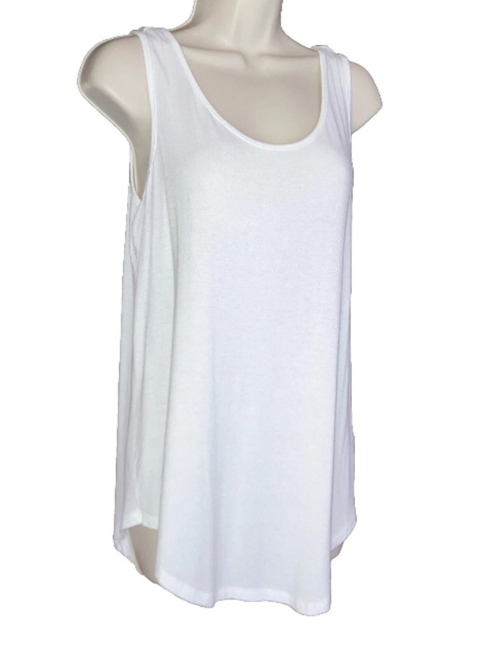 Women's Magaschoni White Sleeveless Scoop Neck Tank Top Modal Spandex Size M/L